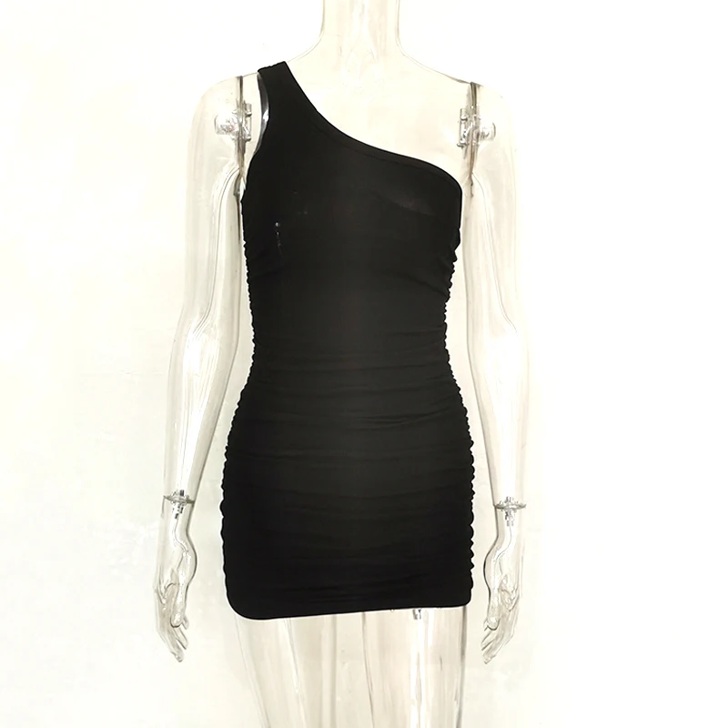 Ruched One Shoulder Bodycon Solid Elegant Dress Mini Sexy 2021 Summer Backless Sleeveless Women Casual Knitted Party Dresses
Ruched One Shoulder Bodycon Solid Elegant Dress Mini Sexy 2021 Summer Backless Sleeveless Women Casual Knitted Party Dresses