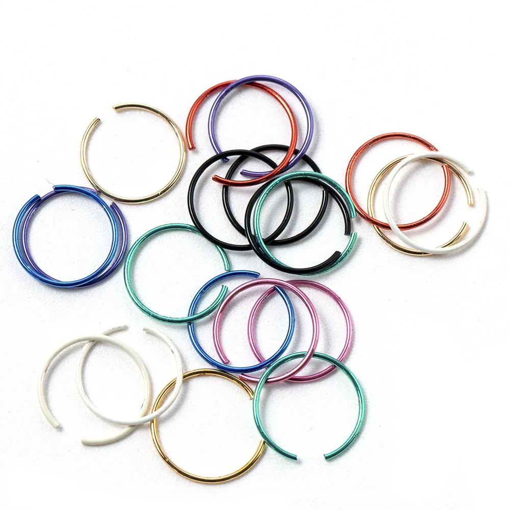 40 pcs Fashion Body Jewelry 9*0.6mm Colorful Stainless Steel Fake Nose Hoop Nose Ring Stud Punk Style Body Piercing Jewelry
40 pcs Fashion Body Jewelry 9*0.6mm Colorful Stainless Steel Fake Nose Hoop Nose Ring Stud Punk Style Body Piercing Jewelry