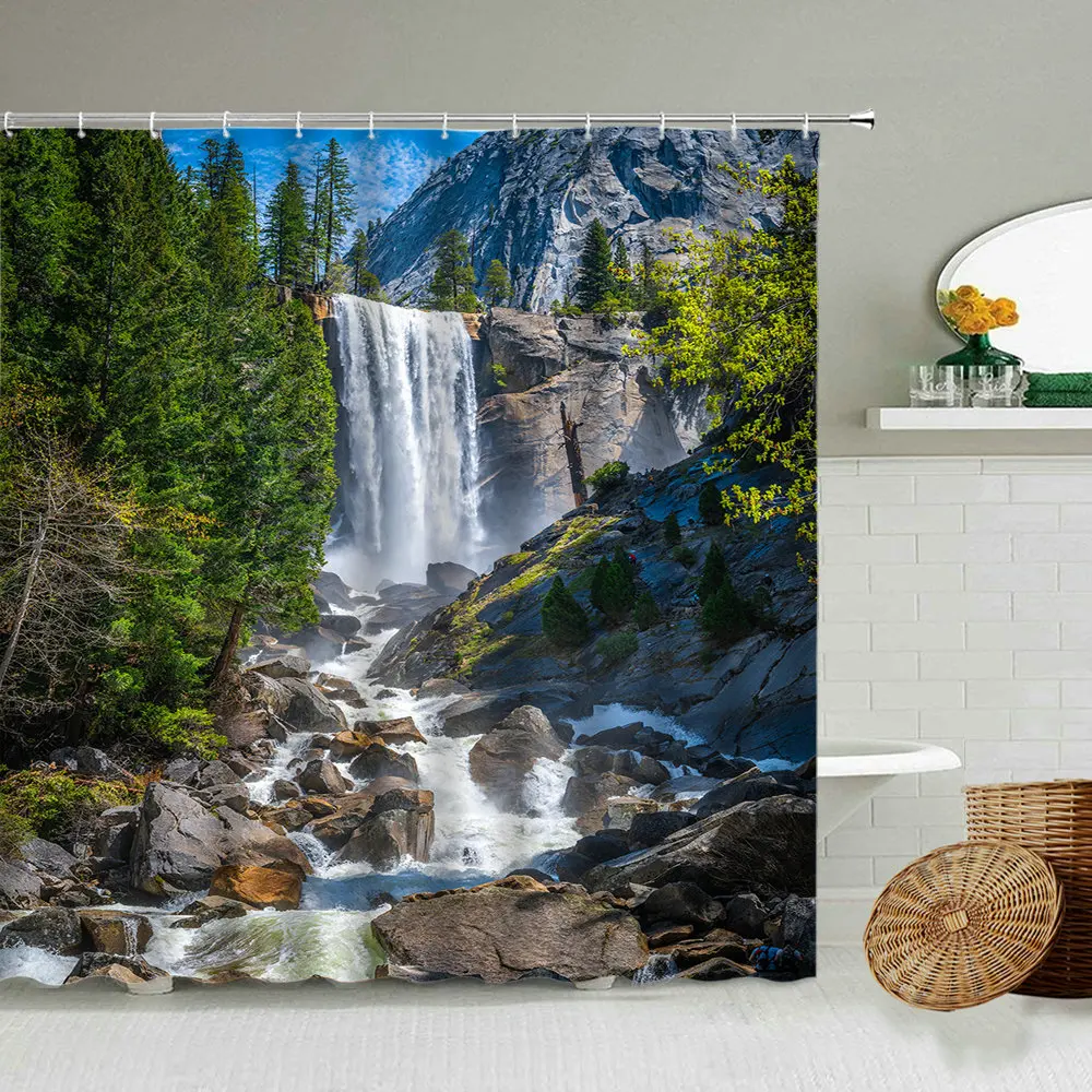 Штора для душа с лесным водопадом, декоративная Водонепроницаемая тканевая занавеска С крючком, с мотивом деревьев, растений, естественный ... 
Штора для душа с лесным водопадом, декоративная Водонепроницаемая тканевая занавеска С крючком, с мотивом деревьев, растений, естественный ...