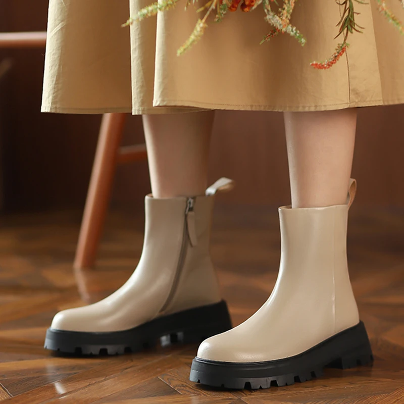 Women Ankle Boots Autumn Shoes Genuine Leather 5cm High Square Heel Platform Female Casual Concise Short Boots Women Shoes
Women Ankle Boots Autumn Shoes Genuine Leather 5cm High Square Heel Platform Female Casual Concise Short Boots Women Shoes