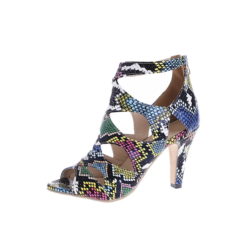 European and American trade fashion sexy Roman Cross Stiletto high heel color large shallow mouth mouth behind zip sandals 
European and American trade fashion sexy Roman Cross Stiletto high heel color large shallow mouth mouth behind zip sandals