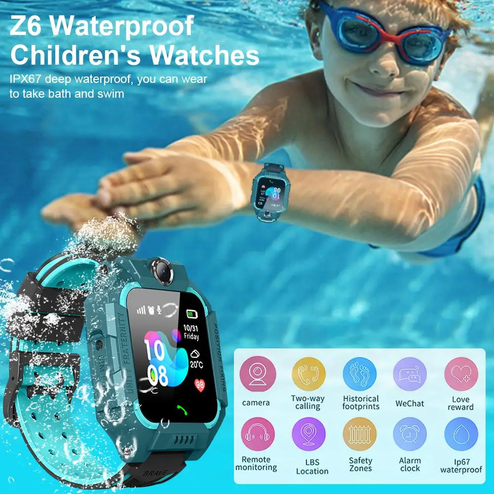 Student Smart Watch IP67 Deep Waterproof 2G GPS Tracker SOS Call Localization Reminder For Kids Children Phone | Электроника