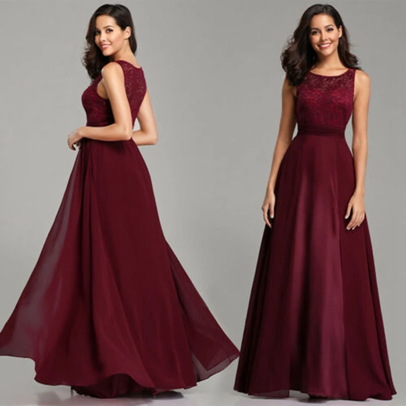 O-Neck Burgundy Bridesmaid Dresses Lace Appliques A Line Maid of Honor Outfit Floor Length Wedding Party Gowns
O-Neck Burgundy Bridesmaid Dresses Lace Appliques A Line Maid of Honor Outfit Floor Length Wedding Party Gowns