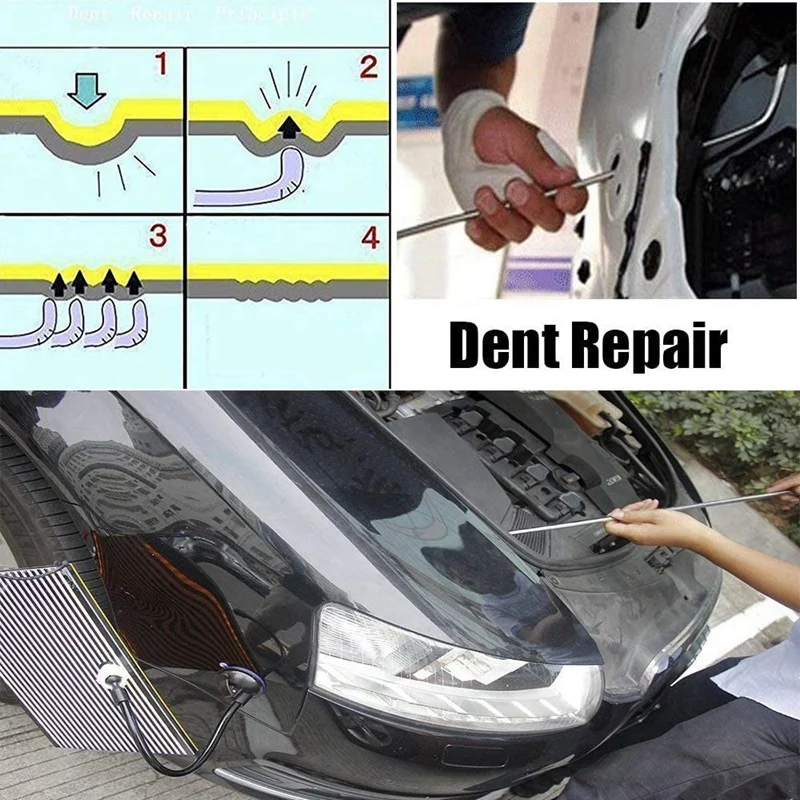 New Dent Removal Rods Tools Paintless Dent Repair Set with Air Wedge Tool for Auto Body Hail Damage Remover (10 Pieces) 
New Dent Removal Rods Tools Paintless Dent Repair Set with Air Wedge Tool for Auto Body Hail Damage Remover (10 Pieces)
