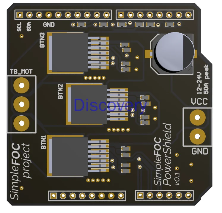 SimpleFOC-PowerShield Brushless Motor Drive Plate Large Current Head 4008 SimpleFOC
SimpleFOC-PowerShield Brushless Motor Drive Plate Large Current Head 4008 SimpleFOC