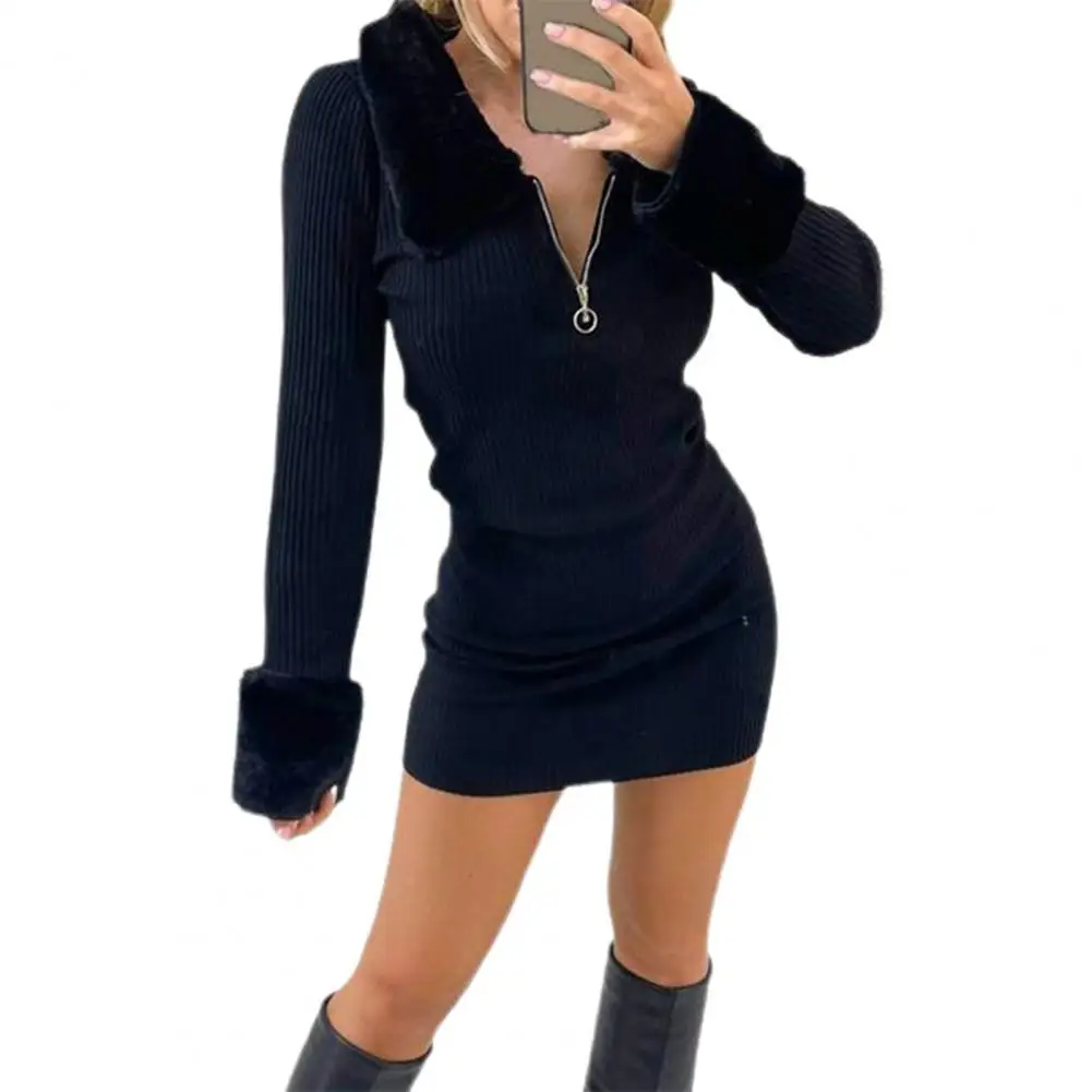 Ladies Bodycon Dress Plush Lapel Super Soft Charming Stitched Cuffs Skinny Dress Sexy Bodycon Women Party Dresses Vestidos 2022
Ladies Bodycon Dress Plush Lapel Super Soft Charming Stitched Cuffs Skinny Dress Sexy Bodycon Women Party Dresses Vestidos 2022