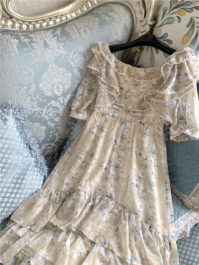 Dresses for Women Vestido Feminino Elegant Short Sleeve Ruffles Loral Print Irregular Vestidos Ankle-Length Casual A-line Dress
Dresses for Women Vestido Feminino Elegant Short Sleeve Ruffles Loral Print Irregular Vestidos Ankle-Length Casual A-line Dress