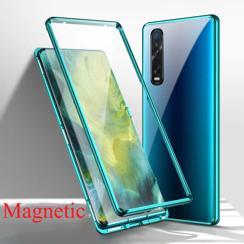 Double-sided Tempered Glass Metal Magnetic Case For OPPO Find X2 Pro Reno 3 Pro Reno 2 Phone Magnetic Case Cover 
Double-sided Tempered Glass Metal Magnetic Case For OPPO Find X2 Pro Reno 3 Pro Reno 2 Phone Magnetic Case Cover