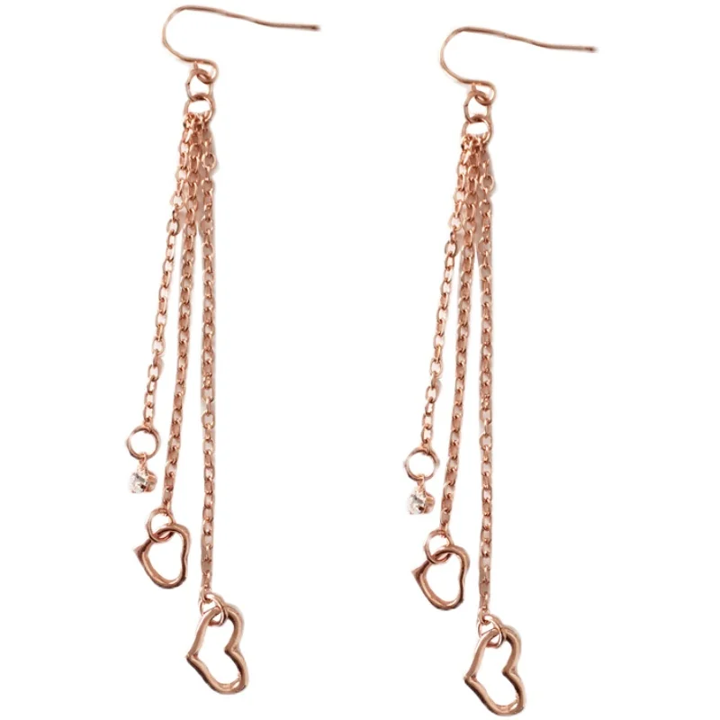 Sweet Korean Jewelry Drop Earring Popular Design Hot Selling Metal Chain With Small Crystal Heart Dangle Earrings For Girl Gift
Sweet Korean Jewelry Drop Earring Popular Design Hot Selling Metal Chain With Small Crystal Heart Dangle Earrings For Girl Gift