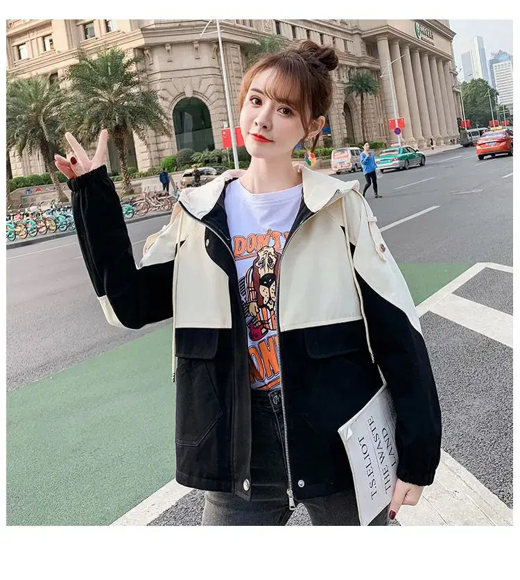 Women Bf Style Tooling Jacket female Loose Short Top Coat Windbreaker Tops Spring and Autumn 2021
Women Bf Style Tooling Jacket female Loose Short Top Coat Windbreaker Tops Spring and Autumn 2021