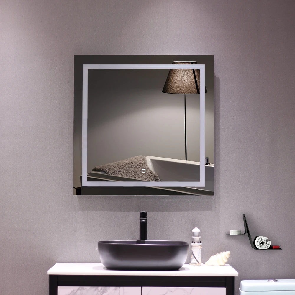 32"x 32" Square Built-in Light Strip Touch LED Bathroom Mirror Silver 180821310
32"x 32" Square Built-in Light Strip Touch LED Bathroom Mirror Silver 180821310