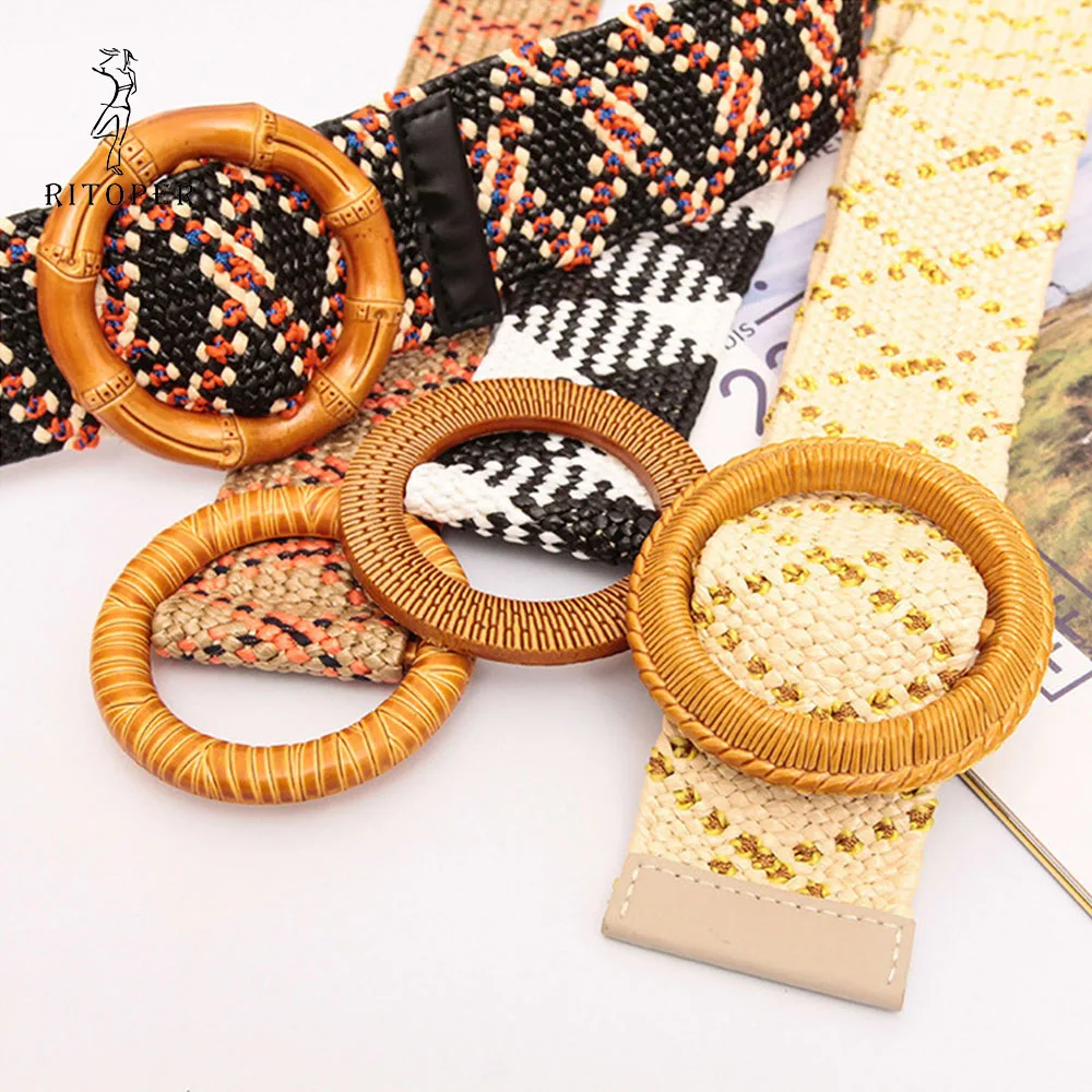 Round Buckle Braided Wide Belts Imitated Straw No-hole Unisex Decoration Waist Cummerbunds For Couple
Round Buckle Braided Wide Belts Imitated Straw No-hole Unisex Decoration Waist Cummerbunds For Couple