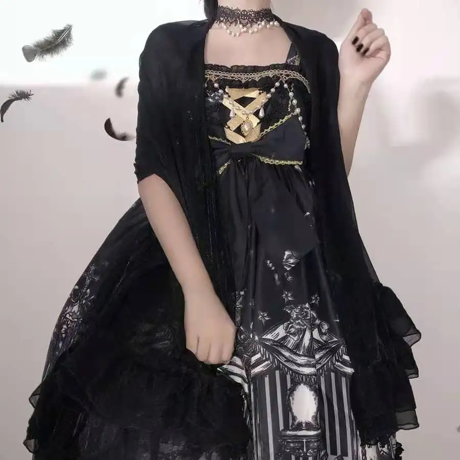 Gothic Palace Sweet Princess Lolita Strap Dress Vintage High Waist Cute Victorian Dress Kawaii Girl Gothic Dark Lolita Soft Girl
Gothic Palace Sweet Princess Lolita Strap Dress Vintage High Waist Cute Victorian Dress Kawaii Girl Gothic Dark Lolita Soft Girl