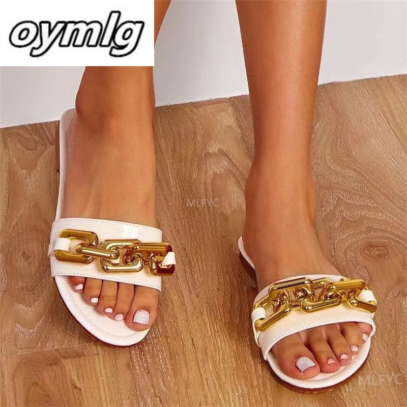 2022 summer new women's shoes metal chain round head solid color low heel one pedal one word with sandals and slippers, women
2022 summer new women's shoes metal chain round head solid color low heel one pedal one word with sandals and slippers, women