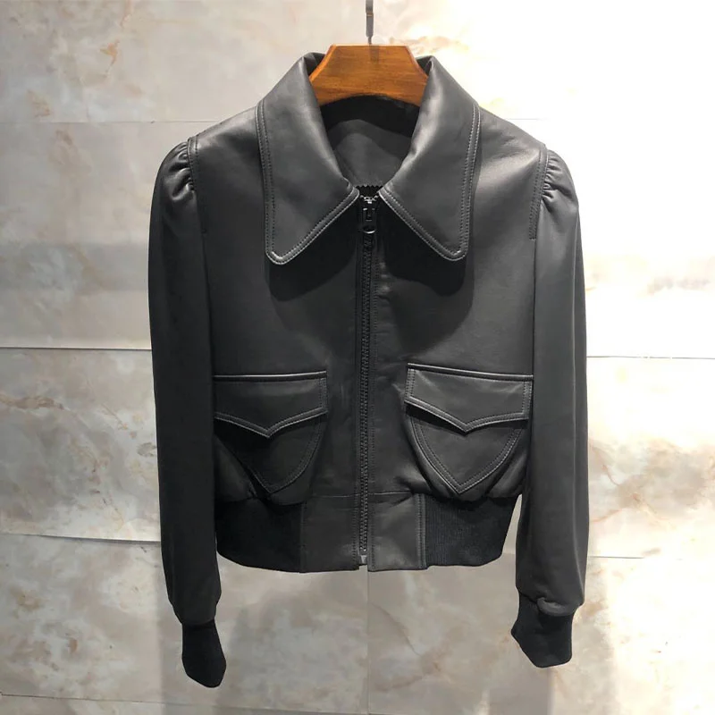 Genuine Jacket Leather 2021 New Fashion Short Length Import Real Sheepskin Coats Doll Collar Four Colors Design Of The Lining
Genuine Jacket Leather 2021 New Fashion Short Length Import Real Sheepskin Coats Doll Collar Four Colors Design Of The Lining