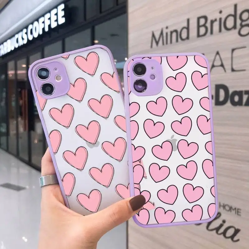 Cute cartoon pink simple love Phone Case Matte Transparent for iPhone 7 8 11 12 s mini pro X XS XR MAX Plus cover funda
Cute cartoon pink simple love Phone Case Matte Transparent for iPhone 7 8 11 12 s mini pro X XS XR MAX Plus cover funda