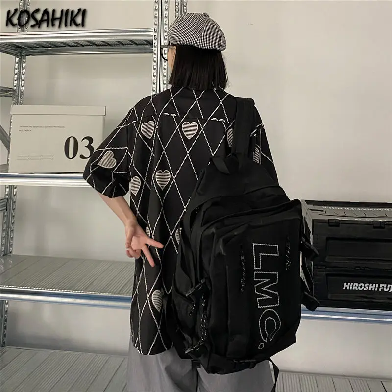 KOSAHIK Heart Print Shirts for Women Short Sleeve Button Up Harajuku Blouses Korean Fashion Girl Vintage All Match Streetwear
KOSAHIK Heart Print Shirts for Women Short Sleeve Button Up Harajuku Blouses Korean Fashion Girl Vintage All Match Streetwear