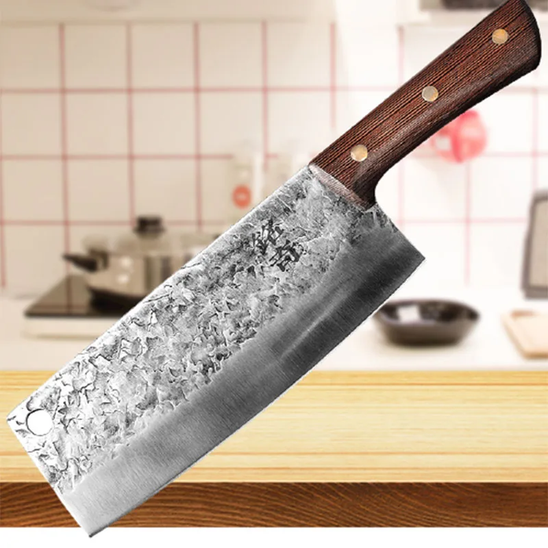 Handmade Forging Kitchen Chef Knife Professional Shredded Meat Vegetables Slice Traditional Cutter Sharp Chinese Cleaver
Handmade Forging Kitchen Chef Knife Professional Shredded Meat Vegetables Slice Traditional Cutter Sharp Chinese Cleaver