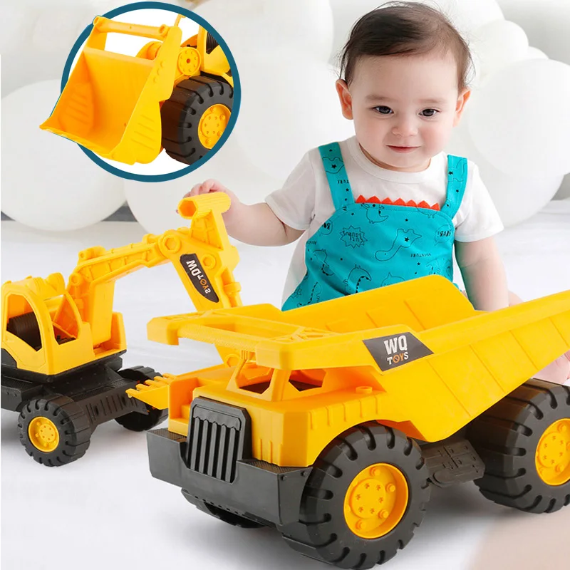 

Mini Kids Trucks Engineering Vehicle Excavator Sand Bulldozer Friction Powered Push Toy Boys Car for Children 3Y Gift