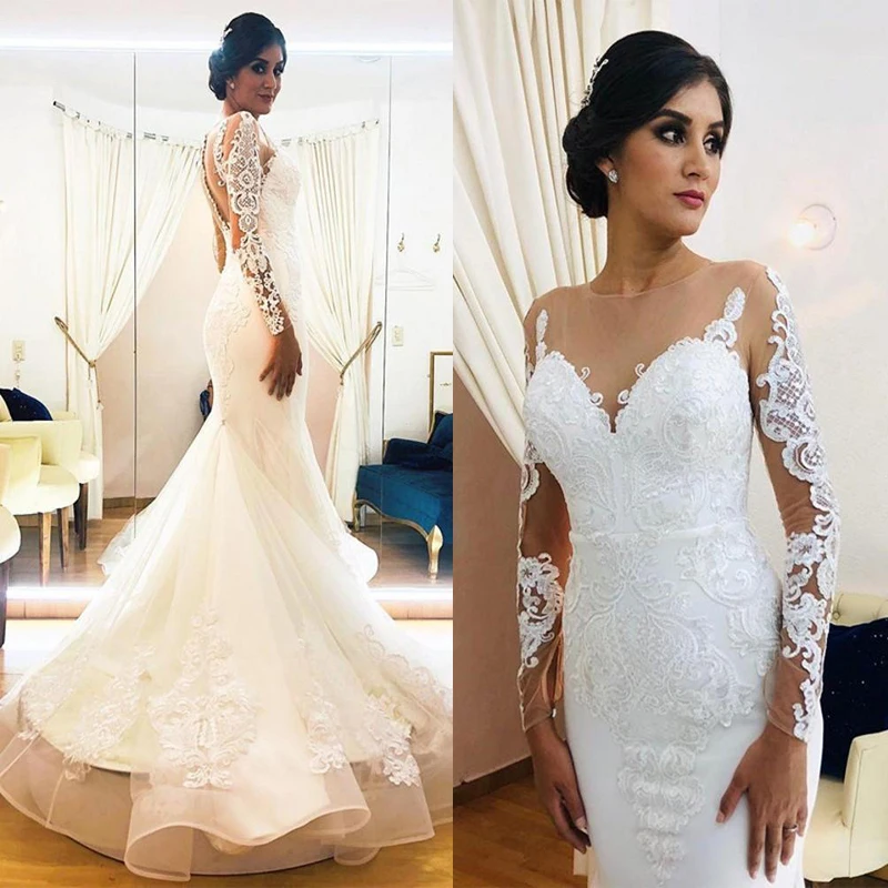 Иллюзия с длинным рукавом Русалка Свадебные платья 2020 Воротник Sheer Jewel Кружева Аппликация Труба развертки поезд Aso Ebi невеста, свадебное плат...
Иллюзия с длинным рукавом Русалка Свадебные платья 2020 Воротник Sheer Jewel Кружева Аппликация Труба развертки поезд Aso Ebi невеста, свадебное плат...
