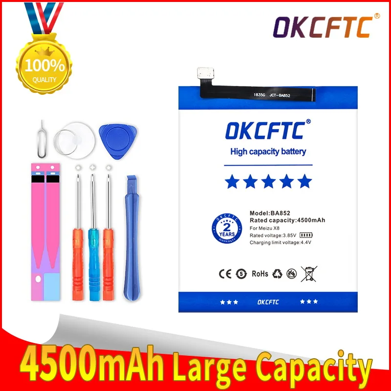 OKCFTC High Quality Battery 100% Original 4500mAh BA852 Battery For Meizu X8 Mobile Phone batteries+Free tools
OKCFTC High Quality Battery 100% Original 4500mAh BA852 Battery For Meizu X8 Mobile Phone batteries+Free tools