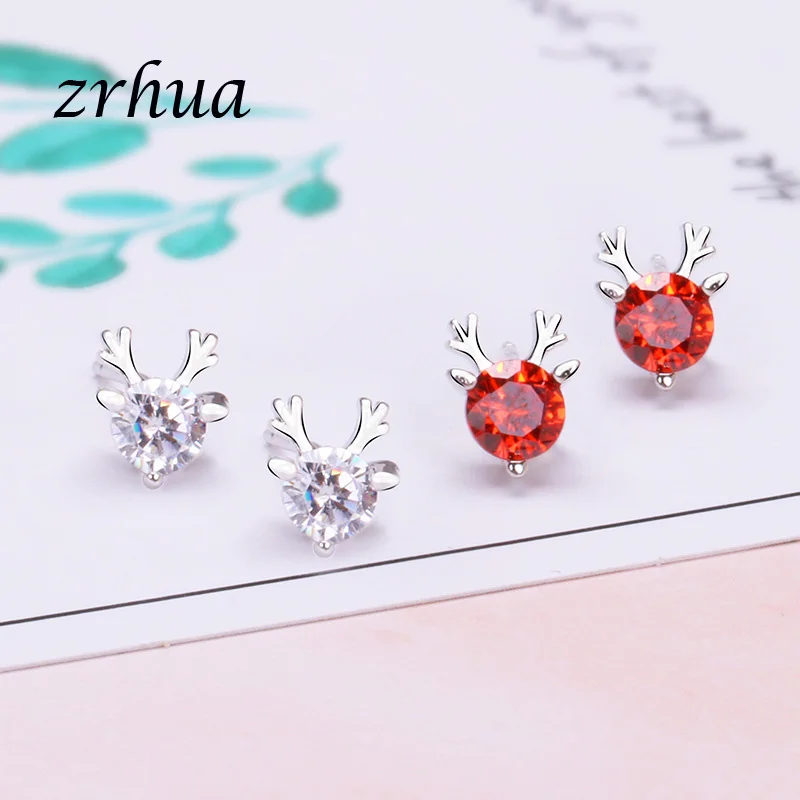 High-End 925 Sterling Silver Stud Earrings For Women Christmas Gift Clear White Red Zircon Sterling-silver-jewelry Party Bijuox 
High-End 925 Sterling Silver Stud Earrings For Women Christmas Gift Clear White Red Zircon Sterling-silver-jewelry Party Bijuox