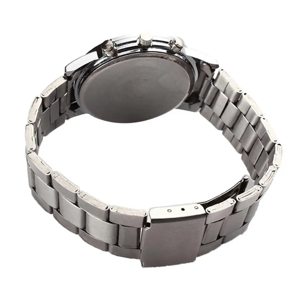 

Fashion Men Watch Round Sub-dials Decor Alloy Band Analog Quartz Wrist Watch reloj hombre Gift