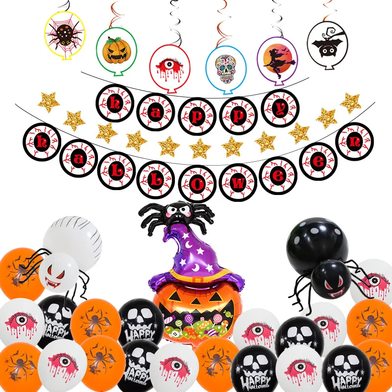Halloween Decoration Pumpkin Skull Aluminum Film Balloon Set Ghost Festival Decoration Bat Tassel Spider Halloween Balloon 
Halloween Decoration Pumpkin Skull Aluminum Film Balloon Set Ghost Festival Decoration Bat Tassel Spider Halloween Balloon