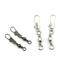 10pcs Fishing Lure Turns Lock to Snap Faces Fishing Iron Swivel Connector Rolling for Sea Fishing Accessories Tools