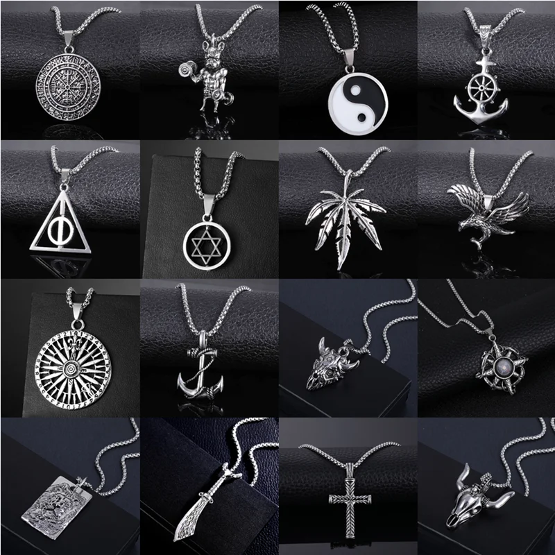 New Fashion Titanium Steel Necklace Men Women Various Styles Pendant Popular Viking Personality Retro Hip Hop Necklace Hot Gift
New Fashion Titanium Steel Necklace Men Women Various Styles Pendant Popular Viking Personality Retro Hip Hop Necklace Hot Gift