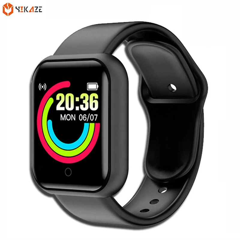 D20 Sport Smartwatch Men Women Bluetooth Heart Rate Blood Pressure Monitor Waterproof Y68 Smart Watch Kids For Android IOS | Электроника