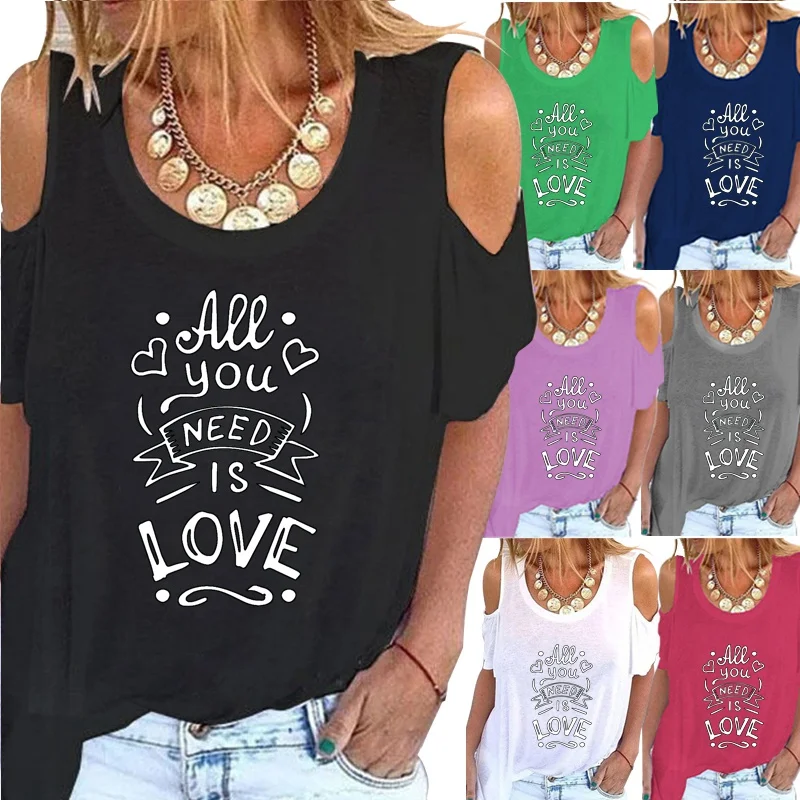 Women's Summer Fashion Letters Printed Round Neck Short Sleeve T-shirt Casual Off Shoulder Shirt Loose Solid Color Tops
Women's Summer Fashion Letters Printed Round Neck Short Sleeve T-shirt Casual Off Shoulder Shirt Loose Solid Color Tops