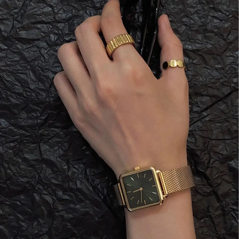 Часы наручные женские с квадратным циферблатом брендовые Роскошные модные