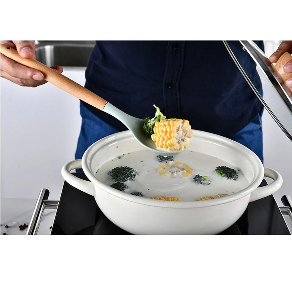 Wooden Handle Spatula Soup Spoon Tuner Spoon Skimmer Brush Egg Beater Non-Stick Pot Kitchenware Cooking Tools
Wooden Handle Spatula Soup Spoon Tuner Spoon Skimmer Brush Egg Beater Non-Stick Pot Kitchenware Cooking Tools