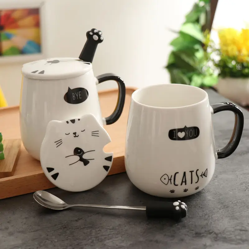400ml Cartoon Cat Handmade Ceramic Coffee Mug Large Capacity Breakfast Milk Cup With Lid Spoon Office Tea Cup Gift Box Packaging
400ml Cartoon Cat Handmade Ceramic Coffee Mug Large Capacity Breakfast Milk Cup With Lid Spoon Office Tea Cup Gift Box Packaging