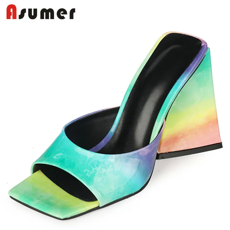 Asumer 2021 New Arrive Slipper Women Shoes Fashion Gradient 10cm High Heels Slipper Women Sexy Simple Party Shoes Ladies
Asumer 2021 New Arrive Slipper Women Shoes Fashion Gradient 10cm High Heels Slipper Women Sexy Simple Party Shoes Ladies