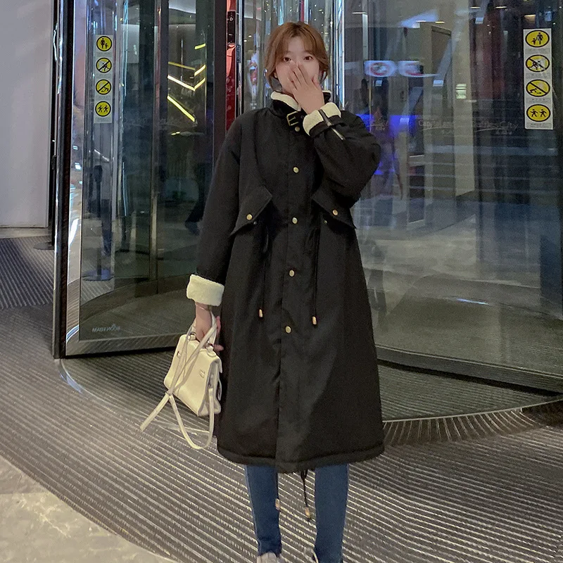 Winter Thick Warm Lamb Wool Coats Women's Over the Knee Long Cotton Padded Jacket Korean Style Fashion Female Loose Windbreaker
Winter Thick Warm Lamb Wool Coats Women's Over the Knee Long Cotton Padded Jacket Korean Style Fashion Female Loose Windbreaker