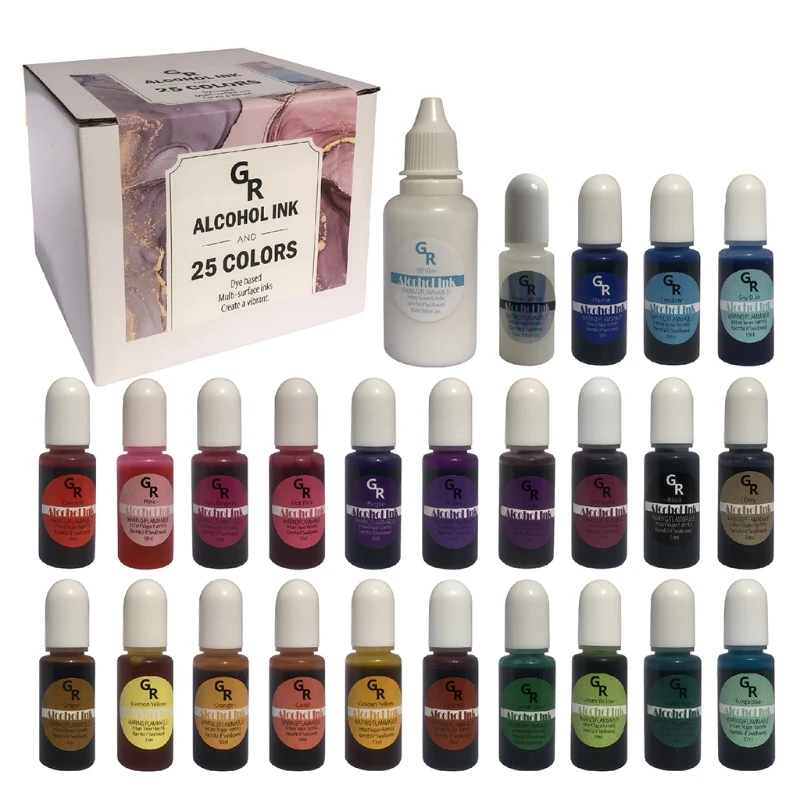 L5YD 25 Colors Epoxy Resin Diffusion Pigment Alcohol Ink Liquid Colorant Dye DIY Crafts Jewelry Making Accessories
L5YD 25 Colors Epoxy Resin Diffusion Pigment Alcohol Ink Liquid Colorant Dye DIY Crafts Jewelry Making Accessories