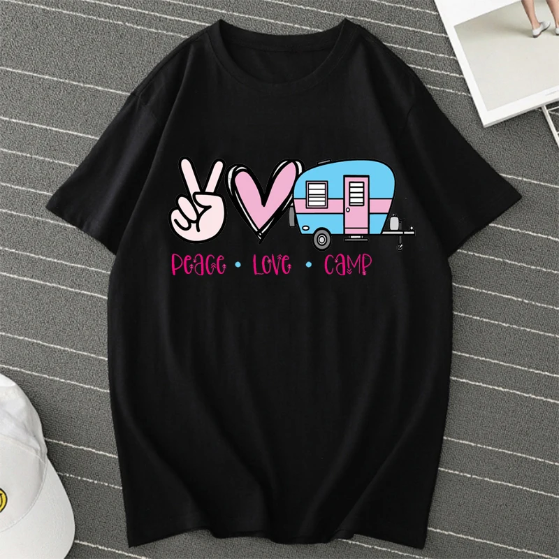 T-shirts Women's peace love camper Print Women T-shirt Short Sleeve Casual Shirt Harajuku Loose T-shirt Female kawaii Tees Tops
T-shirts Women's peace love camper Print Women T-shirt Short Sleeve Casual Shirt Harajuku Loose T-shirt Female kawaii Tees Tops
