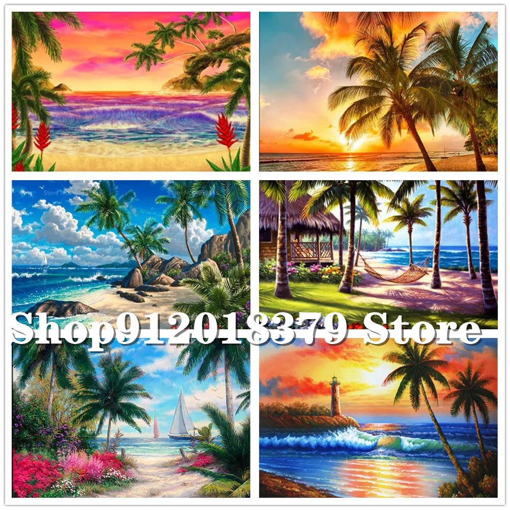 5D Diy Diamond Painting Kits Seaside Full Drill Diamond Embroidery Landscape Mosaic Art Picture Coconut Tree Home Decor Stickers
5D Diy Diamond Painting Kits Seaside Full Drill Diamond Embroidery Landscape Mosaic Art Picture Coconut Tree Home Decor Stickers