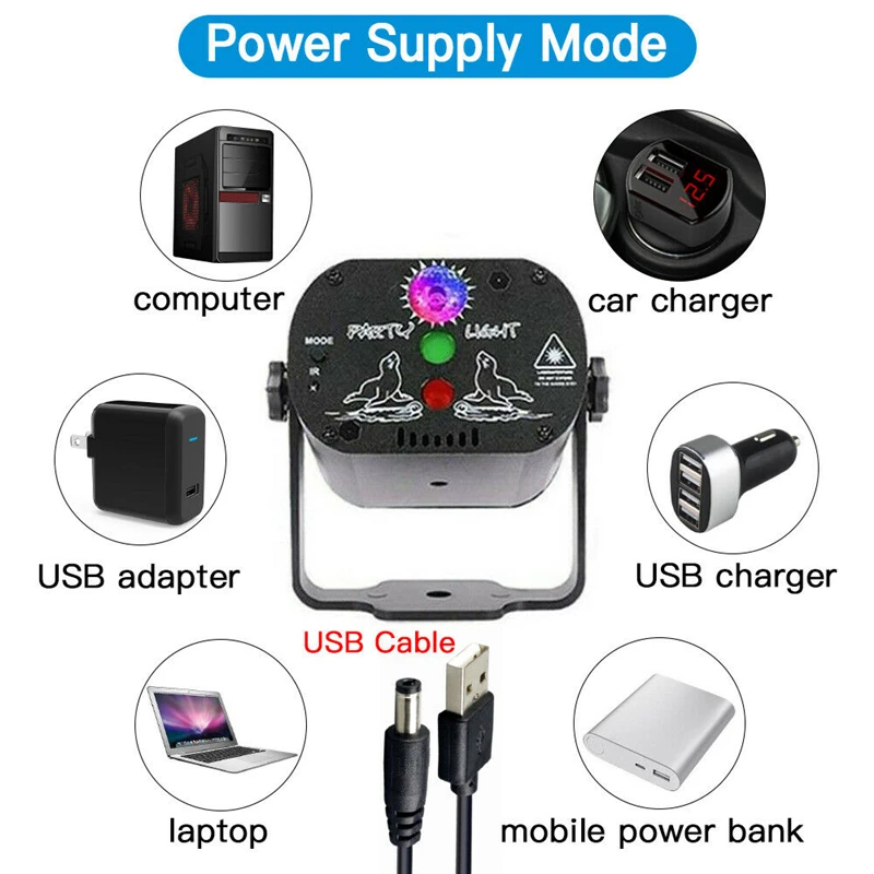 60 Patterns Projector LED Laser Light DC 5V Rotating Stage Lamp Usb Chargerable Led lIght For DJ Disco KTV Home Party
60 Patterns Projector LED Laser Light DC 5V Rotating Stage Lamp Usb Chargerable Led lIght For DJ Disco KTV Home Party