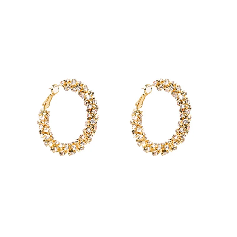 Trendy New Round Crystal Hoop Earrings For Women Girl Korea Fashion Geometric Big Circle Personality Earring Jewelry Accessories
Trendy New Round Crystal Hoop Earrings For Women Girl Korea Fashion Geometric Big Circle Personality Earring Jewelry Accessories