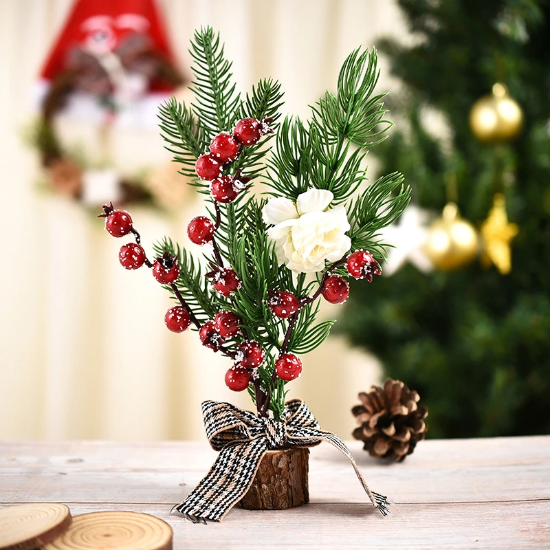 Mini Christmas Tree Branch with Red Berry Leaf Flowers Creative Desktop Decoration Christmas Party Home Decoration Accessories
Mini Christmas Tree Branch with Red Berry Leaf Flowers Creative Desktop Decoration Christmas Party Home Decoration Accessories
