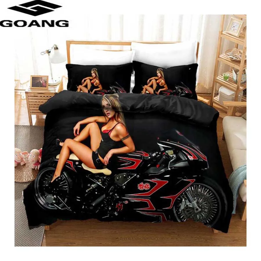 GOANG limited top grade king queen duvet cover set and pillowcases double home textile sexy beauty motorcycle printed bed set
GOANG limited top grade king queen duvet cover set and pillowcases double home textile sexy beauty motorcycle printed bed set
