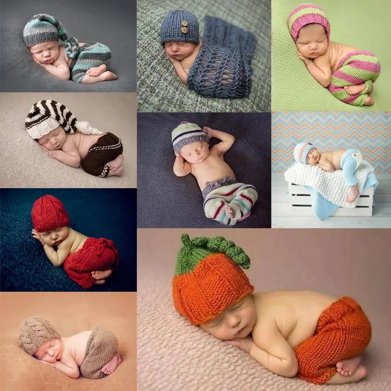 Newborn Baby Cute Crochet Knit Costume Prop Outfits Photo Photography Hat Props New born baby girls Outfit 0-1M | Мать и ребенок