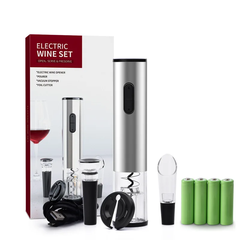Stainless Steel Electric Wine Opener Rechargeable Cordless Automatic Wine Openers Electric Corkscrew Wine Bottle Openers
Stainless Steel Electric Wine Opener Rechargeable Cordless Automatic Wine Openers Electric Corkscrew Wine Bottle Openers