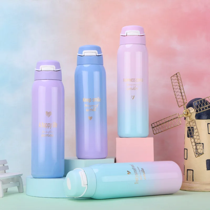 Creative 304 Stainless Steel Vacuum Bouncing Straw Cup Thermal Children's Water Bottle Gradient Color Mug
Creative 304 Stainless Steel Vacuum Bouncing Straw Cup Thermal Children's Water Bottle Gradient Color Mug