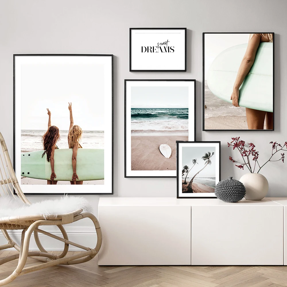 Surfboard Girls Wall Art Canvas Painting Palm Tree Posters And Prints Seascape Wall Positive Letter Pictures For Living Room
Surfboard Girls Wall Art Canvas Painting Palm Tree Posters And Prints Seascape Wall Positive Letter Pictures For Living Room