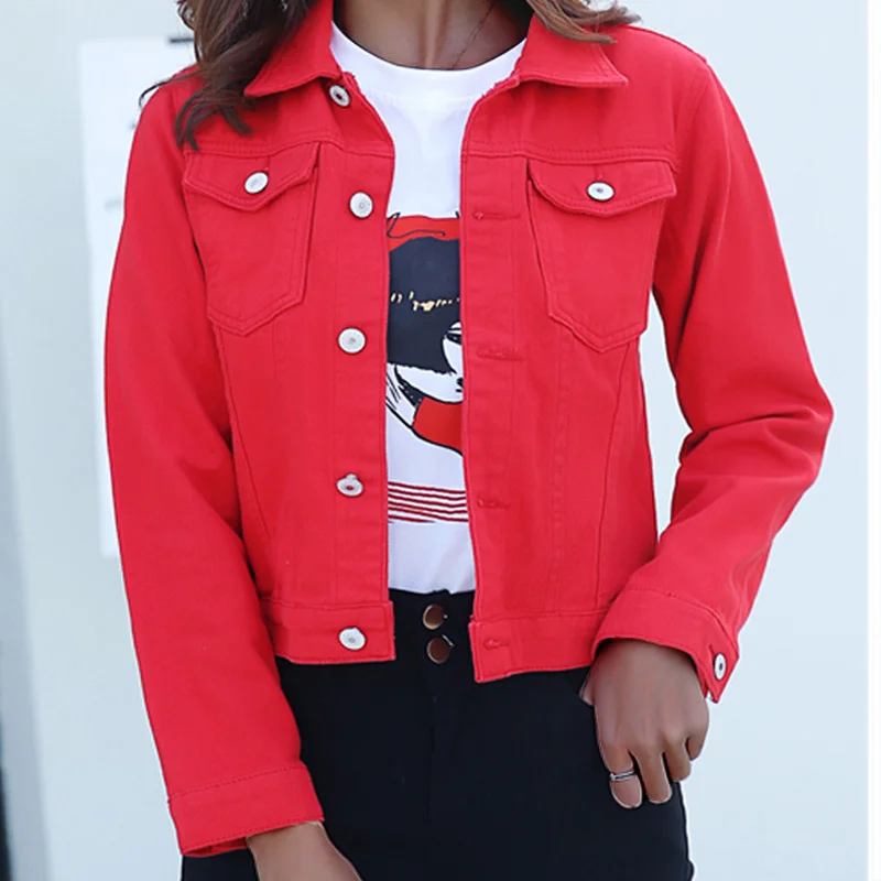 Jeans Jacket and Coats for Women 2022 Autumn Candy Color Casual Short Denim Jacket
Jeans Jacket and Coats for Women 2022 Autumn Candy Color Casual Short Denim Jacket