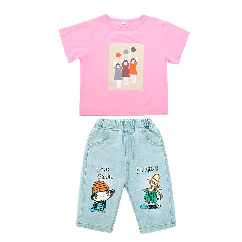 Girls suits summer 2021 new cuhk han edition cuhk child child printed brim jeans two-piece with short sleeves
Girls suits summer 2021 new cuhk han edition cuhk child child printed brim jeans two-piece with short sleeves